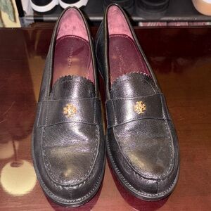 Tory Burch Black Leather Loafers